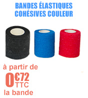 Bandes lastiques cohsives couleur - Longueur 4,5 m - Largeur 5 cm, 7,5 cm et 10 cm