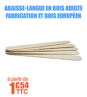 Abaisse-langue en bois adulte - Fabrication et bois Europen - Bote de 100
