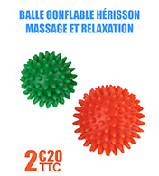 Balle gonflable hrisson - avec picots sensoriels - pour le massage et la relaxation