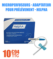 Microperfuseurs avec adaptateur pour prlvement,  Bote de 50 - Helpha