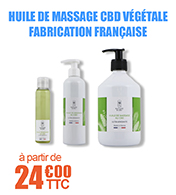 Huile de massage CBD 3% - Nature & CBD - 100 % origine vgtale. Fabrication Franaise.