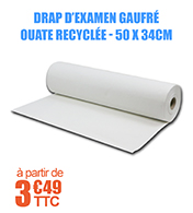 Drap d'examen gaufr ouate recycle 135 formats 50 x 34cm  Fabrication europenne - Rob Mdical