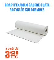 Drap d'examen gaufr ouate recycle 135 formats 50 x 34 cm  Fabrication europenne - Rob Mdical