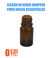 Flacon en verre Dropper pour huiles essentielles - 5 mL