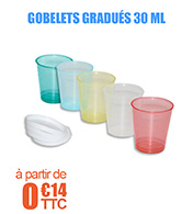 Gobelets gradus 30 ml - Non striles - Bastos