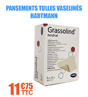 Pansements tulles vaselins Grassolind 5,5 x 5,5 cm - Hartmann - Bote de 50