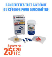Bandelettes test glycmie ou ctones pour glucomtre - Centrivet