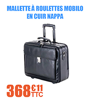 Offre Spciale - Mallette  roulettes Mobilo en cuir Nappa - Durasol - Dim. 47 x 16 x 38 cm