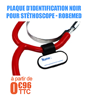 Plaque d'identification pour stthoscope - Coloris noir - Robemed