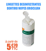Lingettes Dsinfectantes Dentiro Wipes Oroclean - 20 x 14,5