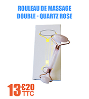 Rouleau de massage double - Quartz rose
