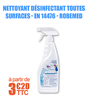 Nettoyant dsinfectant toutes surfaces et milieu mdical - EN 14476 - Spray Robemed- 750ml