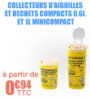 Collecteur d'aiguilles et dchets compacts 0.6L Minicompact