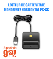 Lecteur de carte vitale monofente horizontal PC-SC - USB2.0 - ViewTroniXx