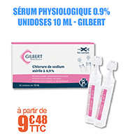 Srum physiologique 0.9% - Unidoses 10 ml - Bote de 60 - Gilbert