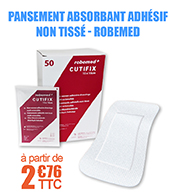 Pansement absorbant adhsif non tiss Cutifix - Robemed - Bote de 50 