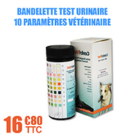 Bandelette test urinaire 10 paramtres vtrinaire CentriVet Bote de 50