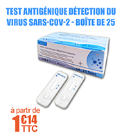 Test antignique de dtection rapide du virus SARS-CoV-2 - Bote de 25