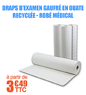 Drap d'examen gaufr ouate recycle 135 formats 50 x 34 cm  Fabrication europenne - Rob Mdical materiel medical