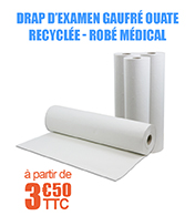 Drap d'examen gaufr ouate recycle 135 formats 50 x 34 cm  Fabrication europenne - Rob Mdical materiel medical