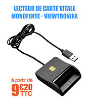 Lecteur de carte vitale monofente horizontal PC-SC - USB2.0 - ViewTroniXx materiel medical