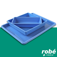 Plateau plastique 3000 mL avec couvercle, lot de 2 - BASTOS - Plateaux  plastique - Robé vente matériel médical