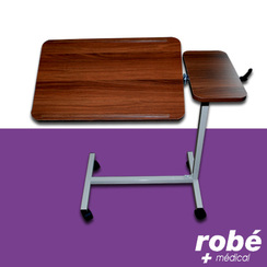 Table de lit roulante double plateau