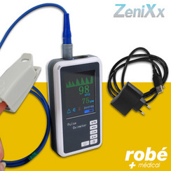 Saturometre oxymetre portable batterie rechargeable secteur ZeniXx II+ -  Oxymètres portables - Robé vente matériel médical
