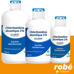 Chlorhexidine Gilbert dsinfectante incolore 2% en flacon - 125ml, 250ml et 500ml