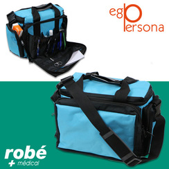 Mallette infirmire Ego Persona avec rangements multiples - Turquoise - Dim. 41 x 26 x 26 cm