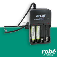 Chargeur universel avec 2 piles rechargeables AA, AAA - Piles