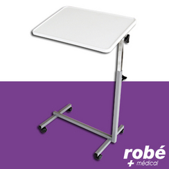 Table de lit avec roulettes - rglable en hauteur - avec plateau inclinable 