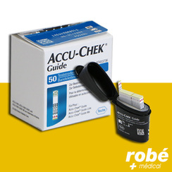 Bandelettes test de glycmie pour lecteur Accu-Chek Guide - Bote de 50