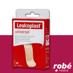 Pansement rsistant  l'eau Leukoplast Universal - 19 mm x 72 mm - Bote de 20 - Bsn Mdical