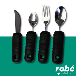 Set de 4 couverts ergonomiques Robemed - Noir