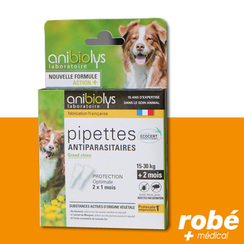 Pipettes antiparasitaires grand chien Anibiolys, substances actives d'origine vgtale - 2 x 2ml