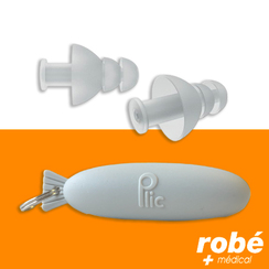 Bouchon d'oreilles antibruit avec filtre Plic audio - Spcial avion - Rutilisable