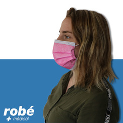 Masques chirurgicaux Type II Efb 98% rose - Inspire haute respirabilit - Bote de 50