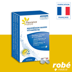 Magnsium Marin 150mg et Vitamine B6 1mg - Bote de 60 comprims - Fleurance Nature