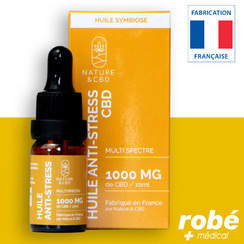 Huile Symbiose cible Anti-stress au Cbd 10++ - 1000mg de cannabidiol - Flacon de 10ml 