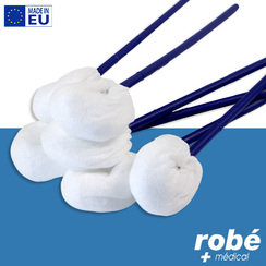 Tampons avec boule en gaze non-tiss sur btonnet - Non strile - 22 cm - Sachet de 25 - Bastos