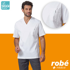 Tunique Liam pour homme - Coloris Blanc - Siggi Blue - Fabriqu en Italie