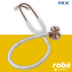 Stthoscope Mdf Procardial Titane - Cardiologie - Double pavillon - Marbre & Or rose