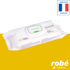 Lingettes de toilette sans rinage coresponsables Physiaderm - Pack de 80 lingettes