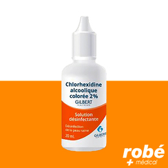 Chlorhexidine alcoolique colore 2++ - Gilbert Healthcare - Solution dsinfectante - 20ml