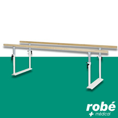 Barres parallles kin pliables, sans plancher, 3 mtres, avec mains courantes bois - Fisiotech