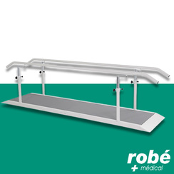 Barres parallles kin, pliable, avec plancher, 3 mtres, avec mains courantes en mtal - Fisiotech