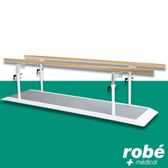 Barres parallles kin pliables, avec plancher, 3M, avec mains courantes bois - Fisiotech