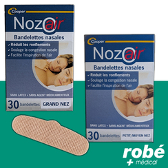 Bandelettes nasales adhsives - Nozoair - Bote de 30  Cooper