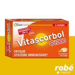 Vitamine C Vitascorbol C1000 - 20 comprims  croquer got orange - Cooper